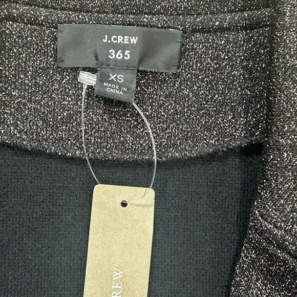 J. Crew 365 XS Sparkly Black Gold Sophie Open Front Sweater Blazer K2426 Party - Picture 2 of 12